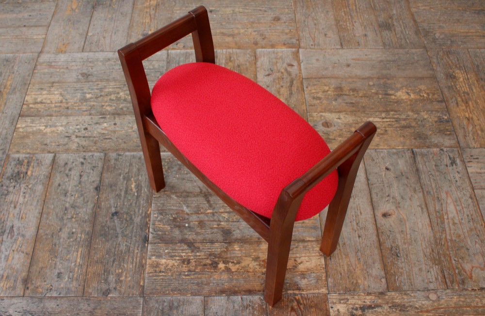 玄関スツール ダブルアーム 収納付 (ブラウン × レッド JU-#7)