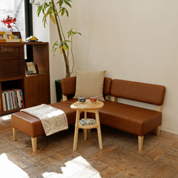 【Creema限定】1.5 seater Standard sofa（ナチュラル×合成皮革：ライトブラウン） 8枚目の画像