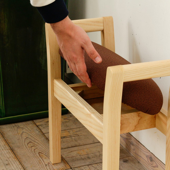 玄関スツール ダブルアーム 収納付 ( NA × ブラウン JU-#8 ) 