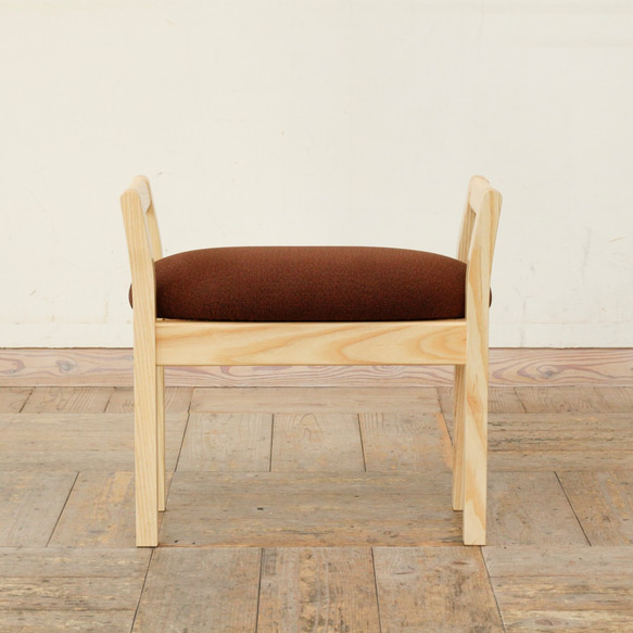 玄関スツール ダブルアーム 収納付 ( NA × ブラウン JU-#8 ) 