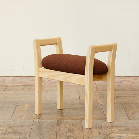 玄関スツール ダブルアーム 収納付 ( NA × ブラウン JU-#8 ) 