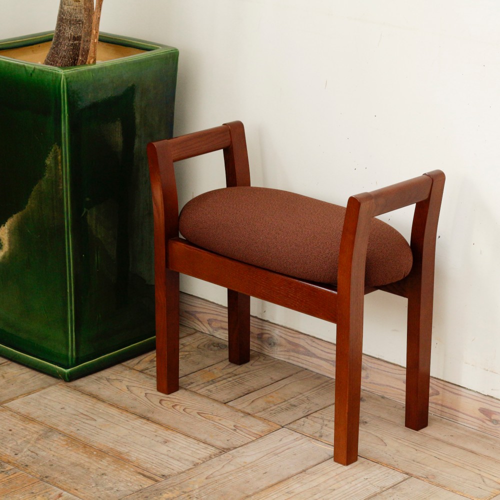 玄関スツール ダブルアーム 収納付 ( BR × 定番ブラウン JU-#8 )