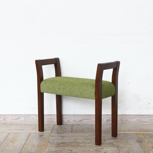 玄関スツール ダブルアーム（BR×ANグリーン） 椅子（チェアー