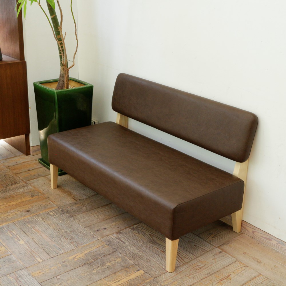 2 seater Standard sofa（ ナチュラル × 合成皮革ダークブラウン Ba-07 ）