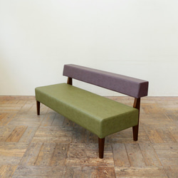 2.5s Border sofa（ BR × 合成皮革パープル Ba-09 ＆ オリーブ Ba-05 ） 6枚目の画像