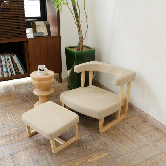 Personal care sofa & Ottoman ( Natural × Camel ) 第1張的照片