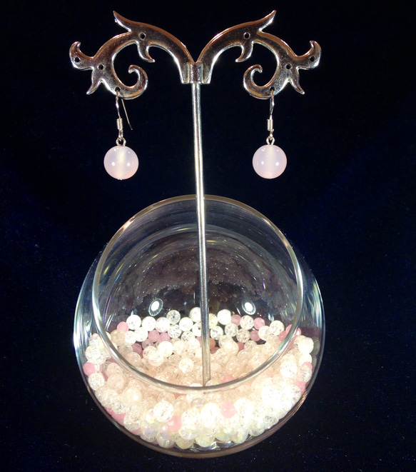 Long pierce  ✴︎  Rose quartz 2枚目の画像