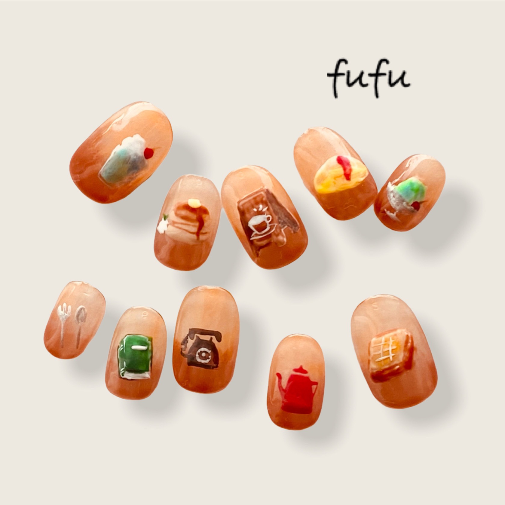 昭和レトロ”な純喫茶ネイルチップ ネイルチップ（つけ爪） fufu