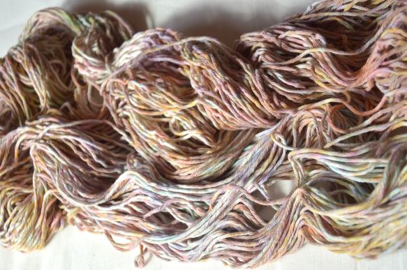 手染め糸　コットン　brown marble  nijiyarn 4枚目の画像