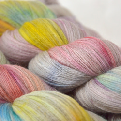 手染め糸　メリノウール　beige colorful nijiyarn 4枚目の画像