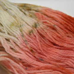 手染め糸　ウール並太　salmon　gray　nijiyarn 7枚目の画像