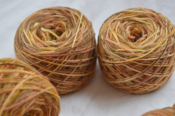 SALE！手染めウール合太 earth brown nijiyarn 3枚目の画像