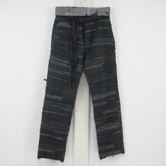 M)クラストパンツ リメイク TN21AW101 JIKKENPANTS CRUST PANTS color:BK リメイク クラストパンツ