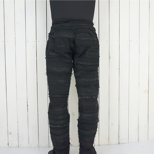 TN21AW101 JIKKENPANTS CRUST PANTS color:BK リメイク クラストパンツ