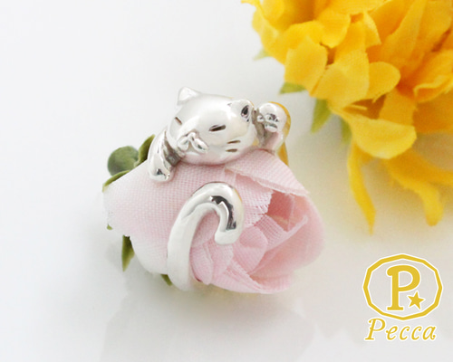 販売終了】 ネコのピンキーリング シルバー 指輪・リング pecca 通販