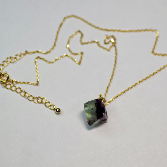 一点もの】 フローライト 鉱物原石ネックレス 天然石 (No.1126