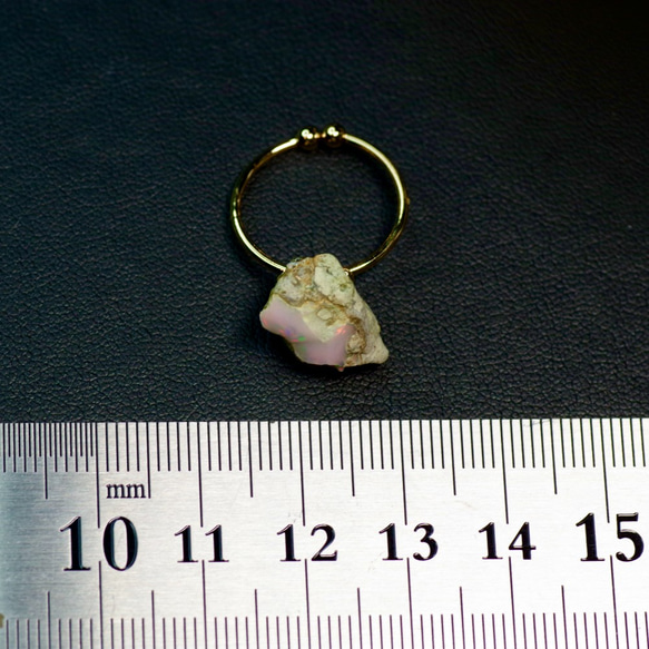 [One-of-a-kind] 蛋白石礦物寶石均碼戒指（戒指）天然石（No.1248） 第5張的照片