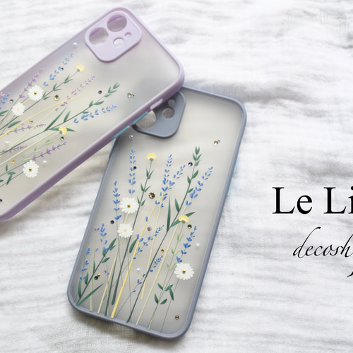 iPhone 花柄デコケース/ブルー iPhoneケース・カバー Le Lien 通販  