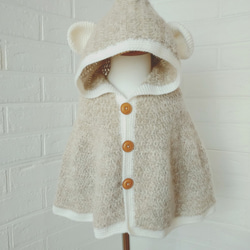 ベビーアルパカ100% PERUVIAN CONNECTION ファー付ポンチョ ベビーアルパカ100％手織りのポンチョ（1点物）Made in japan