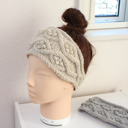 アラン模様のヘアバンド made by tomtom ヘアバンド・ターバン mint