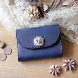 新顏色 B. 手染深藍色的緊湊型錢包 *定做產品 第1張的照片