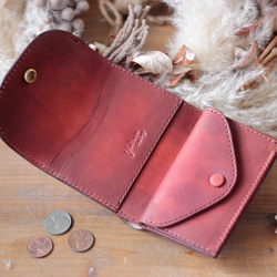 新顏色 B. 緊湊型錢包 手染紅棕色 *定制產品 第2張的照片