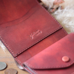 新顏色 B. 緊湊型錢包 手染紅棕色 *定制產品 第3張的照片