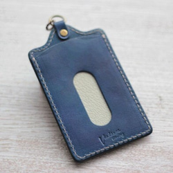 Simple Pass Case 比利時鞣製皮革/手染寶藍色 第2張的照片