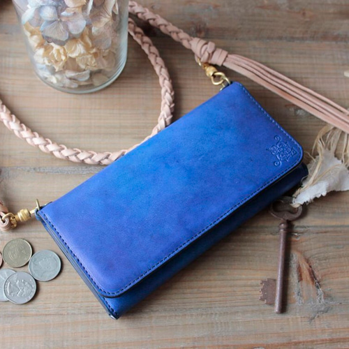 レビュー高評価の商品 受注制作品 ロングウォレット／ショルダーストラップ付き 財布・ケース・小物入れ