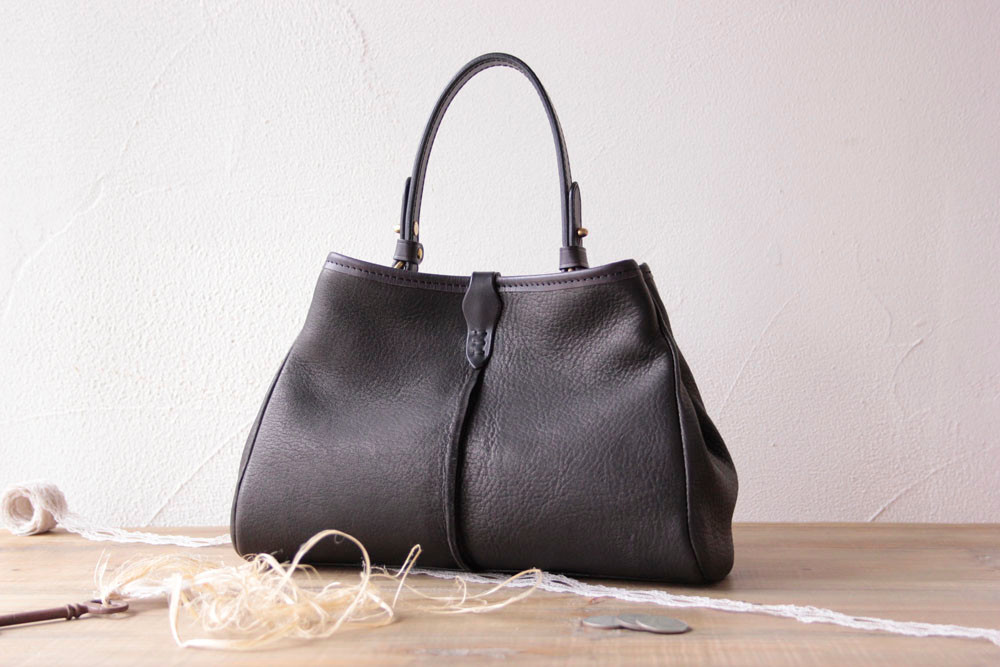 受注制作品　Deerskin Handlebag SS 　~ALL Black~