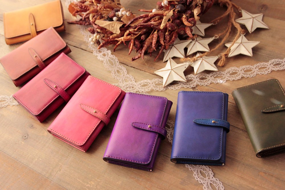 カラーオーダー　手染めカードケース　ベルギーヌメ革/受注製作品