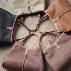 即日発送可能品 Deerskin Handlebag SS/ Dark brown 6枚目の画像