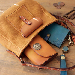 限定製作品　Deerskin Pouch ミニ/  イエローブラウン 5枚目の画像