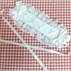 ダブルレースの編み上げ風ヘッドドレス♡ホワイト 5枚目の画像