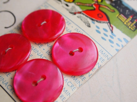 フランス Iminacre ボタン ピンク 3枚目の画像