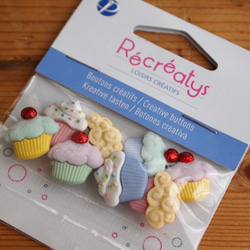 【売り切れ】Recreatys カップケーキ ボタンセット 1枚目の画像