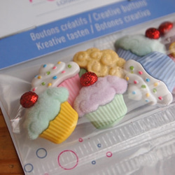 【売り切れ】Recreatys カップケーキ ボタンセット 4枚目の画像