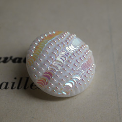 【売り切れ】フランス パールに輝く大きめガラスボタン 4枚目の画像