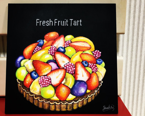 チョークアート スイーツインテリアボード（フルーツタルト） イラスト