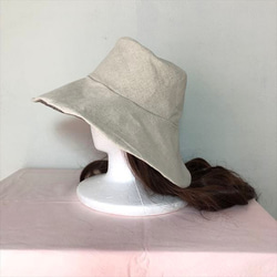リバティベージュの帽子(リバーシブル) 4枚目の画像