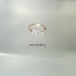 ハーキマーダイヤモンドの14Kgfリング 3枚目の画像