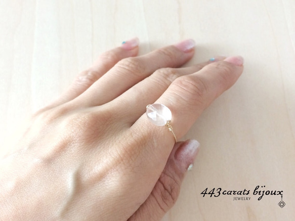 玫瑰石英14Kgf糖果戒指 - 包金, 戒指, 金線 第4張的照片