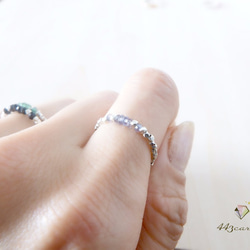 堇青石SV950高純度銀串珠戒指 第3張的照片