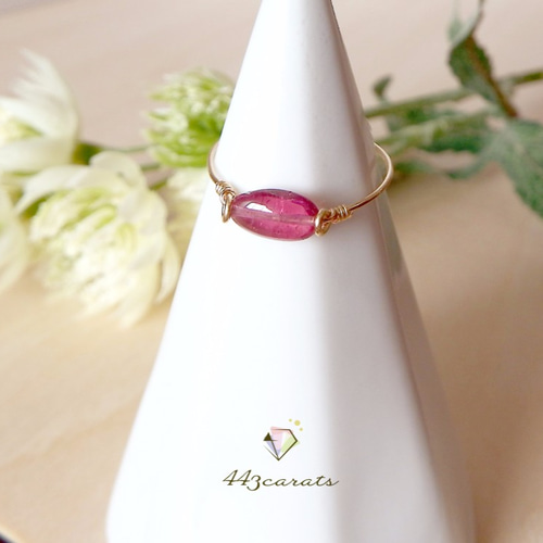 ルベライト キャンディリング 14kgf ルベライトトルマリンの14Kgfキャンディリング - ゴールド