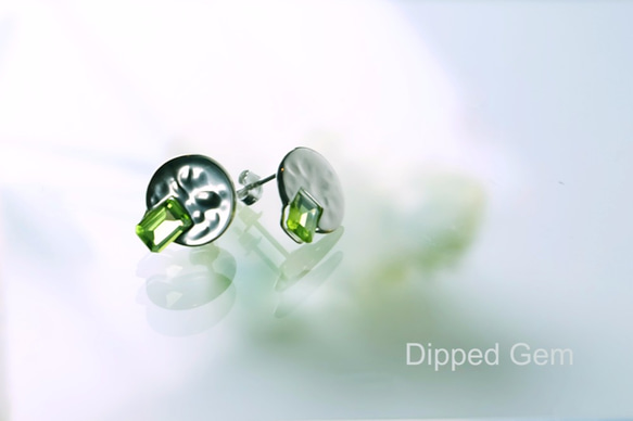 DIPPED GEM peridot　-　橄欖石銀耳環 第2張的照片