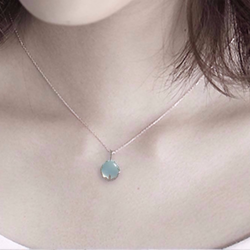 訳あってお買い得！30～80％OFF Herbal ネックレス・ペンダント Crown＊シーブルーカルセドニー アクセサリー