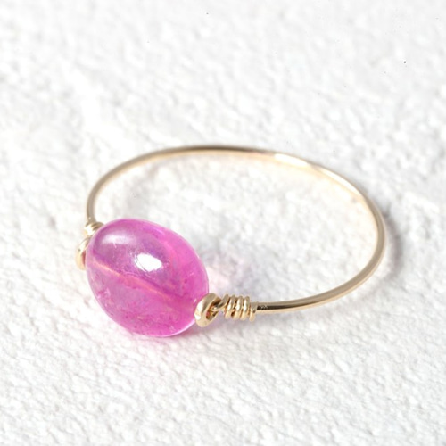 ⭐️K14PGピンクサファイアリング⭐️ 指環 K14 ピンクサファイア 0.54ct ＃16 25082500101o - メルカリ