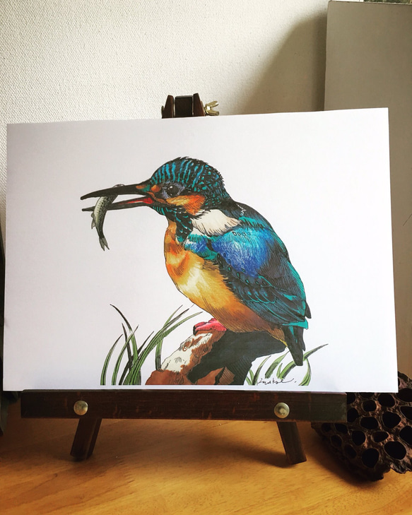 七宝焼　カワセミの絵画 木製フレーム付き　【1点物】 七宝焼 カワセミの絵画 木製フレーム付き 【1点物】 七宝焼