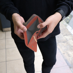 本革 小さな財布 二つ折り コインケース　■ブラウン 7枚目の画像