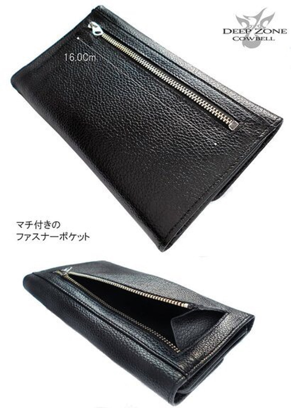 メンズサイフ 長財布 本革  ハード系 クロスボタン レザー wallet 3つ折り財布 革  誕生日 プレゼントに★ 5枚目の画像